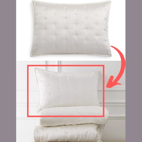 NEW [ 1 King ] Quilted Pillow Sham for Hudson Park‎ Nouveau White - Picture 12 of 12